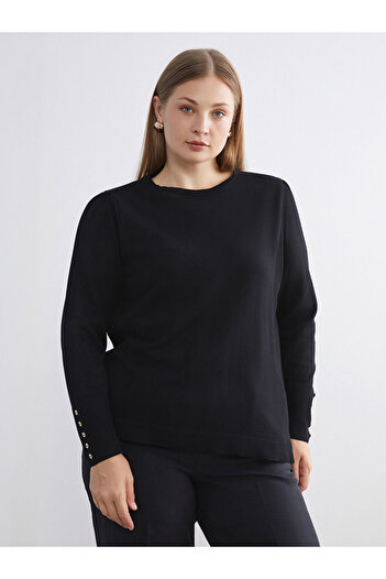 LC Waikiki Black Crew Neck Women's Knitwear Sweater