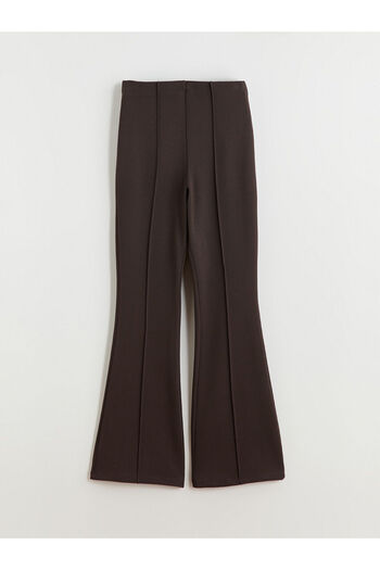 LC Waikiki Brown Elastic Waist Spanish Leg Women's Trousers