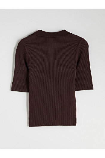 LC Waikiki Brown Polo Neck Women's Knitwear Sweater