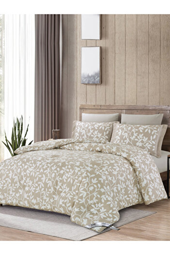 Donetella 6-Piece Comforter Set - King Size 260x240cm, Printed, All Season, Microfiber, 350 GSM Filling.