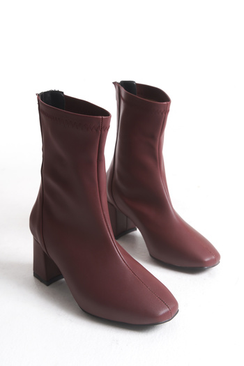 Moda Değirmeni Burgundy Skin Women's Stretch Boots Md1171-116-0001