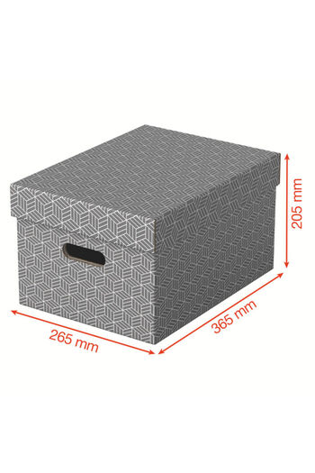 Esselte Set of 3 cardboard filing boxes 360 x 260 x 200 mm grey Home Recycled