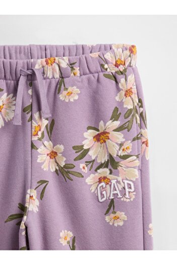 GAP Kız Çocuk Lila Relaxed Logo Jogger Eşofman Altı