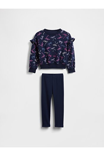 GAP Kız Bebek Lacivert Sweatshirt & Legging Tayt Set