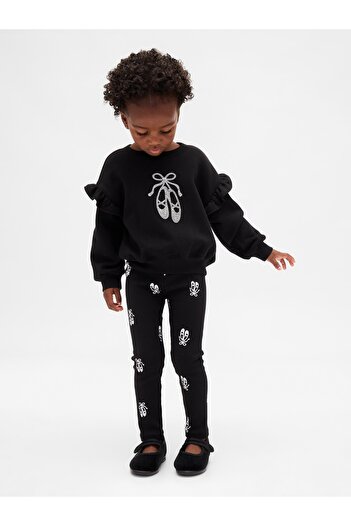 GAP Kız Bebek Siyah Sweatshirt & Legging Tayt Set