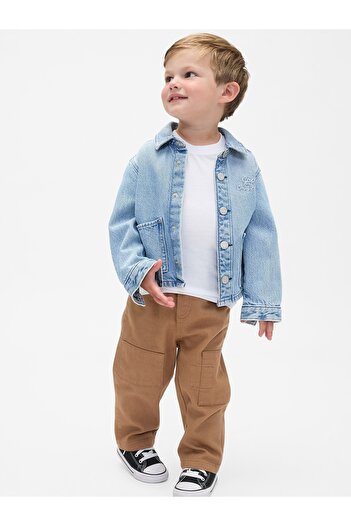 GAP Erkek Bebek Kahverengi Pull-On Barrel Pantolon