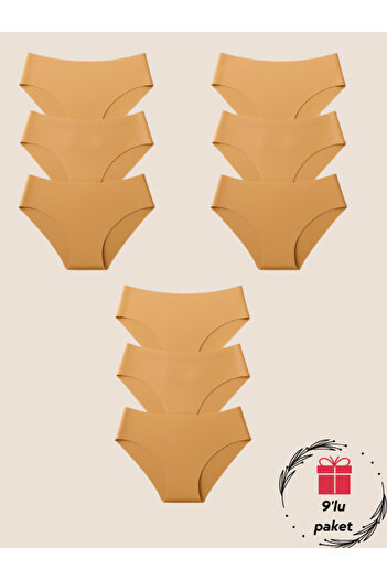 Adeniz Women's 9-Piece Seamless Laser Cut Non-marking Lycra Bikini Slip Panties