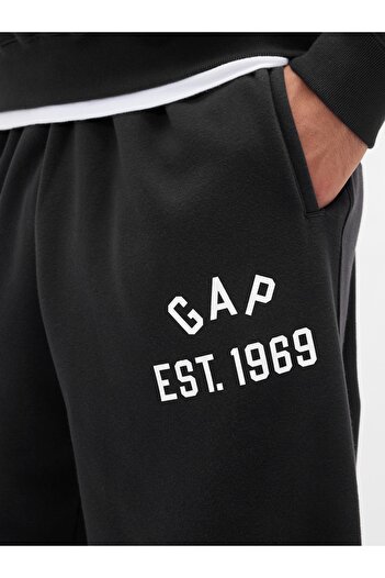 GAP Erkek Siyah VintageSoft Logo Baggy Eşofman Altı