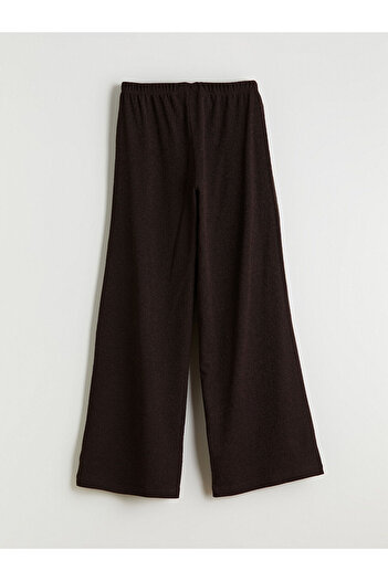 LC Waikiki Brown Textured Women's Trousers with Elastic Waist
