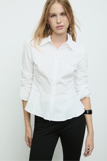 Stradivarius Fitted poplin peplum shirt