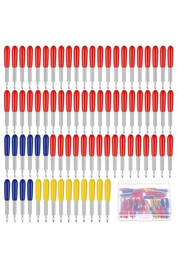 Generic KEWAYO 80 Pieces Tungsten Steel Vinyl Cutter Blades, 30°/45°/60° Lettering Cutting Replacement Bl