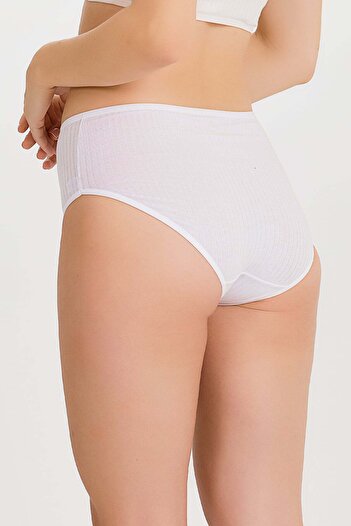 İLKE İÇ GİYİM Women's High Waist Thin Striped Bato Panties 3 Pieces