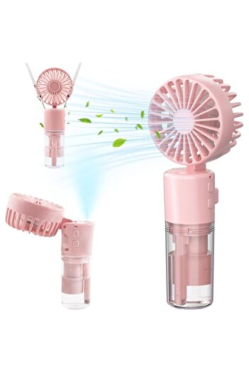 Generic TERRIFI Portable Handheld Fan with Water Mist Spray, 1500mAh Rechargeable Mini Fan, 4-Speed Neck and