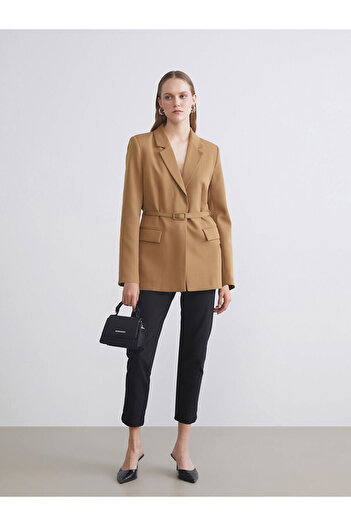 LC Waikiki Sari Beli Women's Belted Blazer Jacket