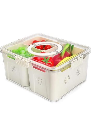 Generic Kameety Fruit Storage Containers for Fridge with Lids, Handle and Removable Colanders, Portable Refr
