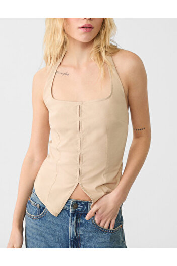 Stradivarius top, beige