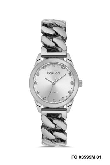 Ferrucci Fc03599M.01 Silver Color Bracelet Model 30 mm Women Wristwatch