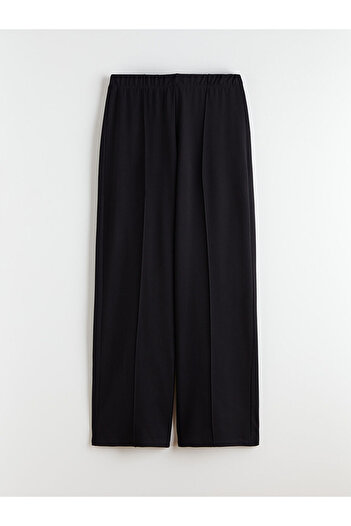 LC Waikiki Black Elastic Waist Wide Leg Women's Trousers