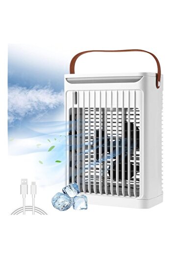 Generic INGUNAR Portable Air Conditioners Fan, Air Cooler Humidifier Fan with 7 Colors LED Light, Desktop Co
