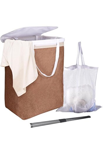 Generic Kailund Foldable Laundry Basket 66L Large Dirty Clothes Basket with Lid and Handles, Tall Clothes Ha