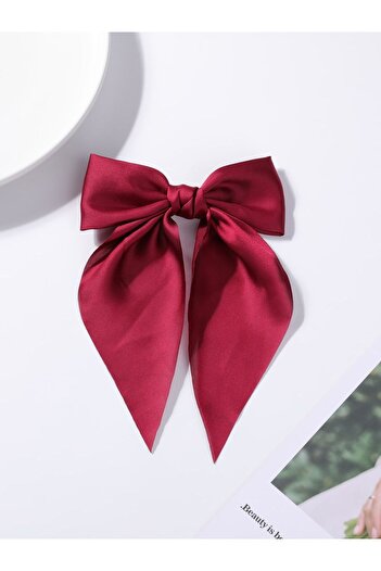 MAKSESUAR Red Satin Bow Buckle