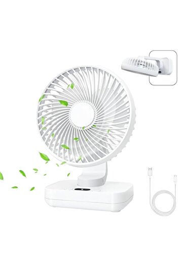 Generic MERTTURM USB Desk Fan, Small Oscillating Table Fan for Bedroom with 4 Speeds, Ultra Quiet and LED Di