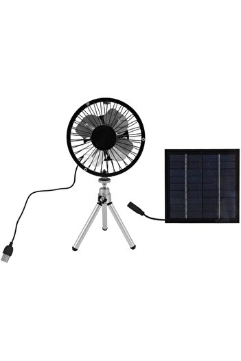 Generic Luqeeg 6W Solar Powered Fan, 6 Inches Solar USB Dual Powered Fan Chicken Coop Ventilator Solar Exhau