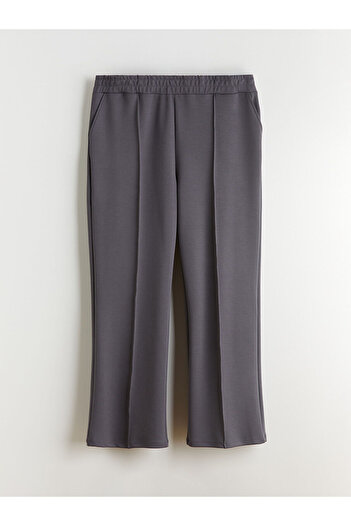 LC Waikiki Anthracite Plus Size Women's Sweatpants with Elastic Waist