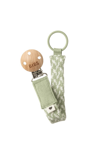 Bibs Pacifier Clip - Ivory/Sage