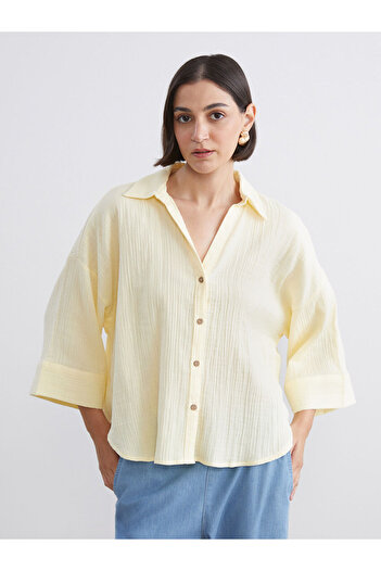 LC Waikiki Yeni Sezon Dokulu Oversize Kadın Gömlek