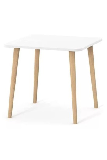 OEM Square table with white top and wooden legs, Scandinavian design (50x50x47 cm)