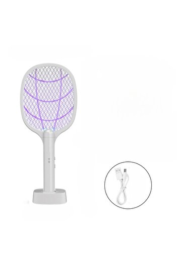 Flippy Lampă electrică anti-țânțari, Flippy, 43 x 18 x 9,2 cm, reîncărcabilă cu cablu USB inclus, albă