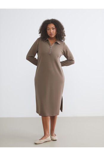 LC Waikiki Polo Neck Slit Dress