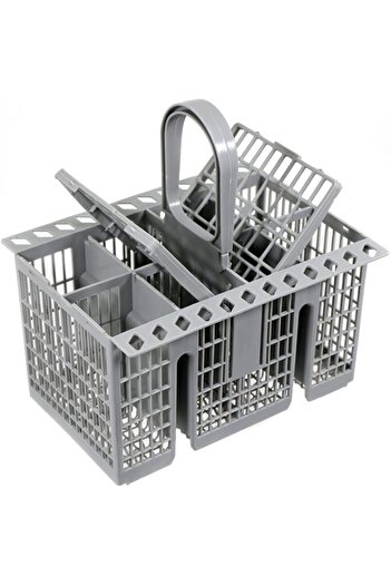 Generic THE WHITE SHOP Multifunctional Dishwasher Basket Cutlery Storage Basket Cage with Handle & Lid for D