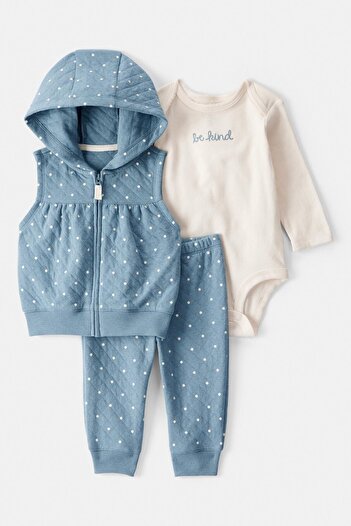 Carter's Baby Girl Blue Vest Set