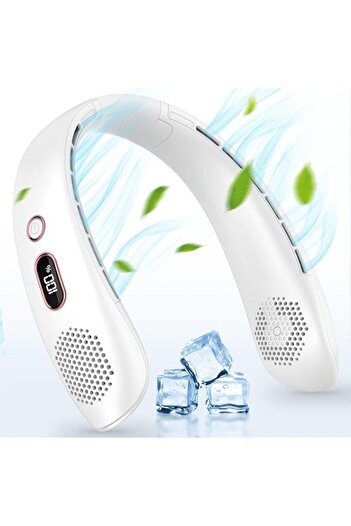 Generic Excefore Neck Fan, 360° Cooling Neck Fan, 3 Speeds LCD Digital Display Wearable Quiet Fan, Modern D