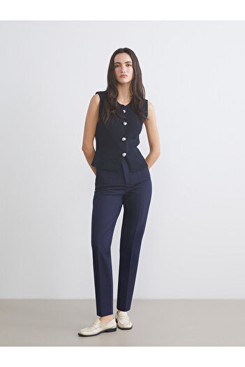 LC Waikiki Navy Blue Carrot Cut Women's Trousers