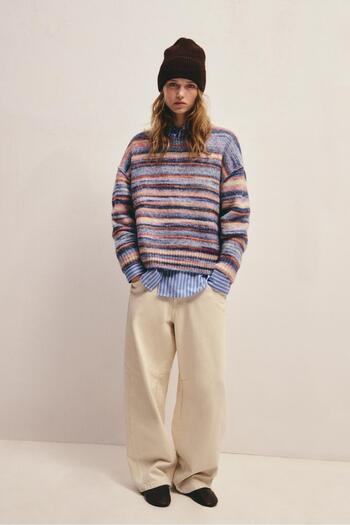 Pull & Bear Çizgili örgü kazak