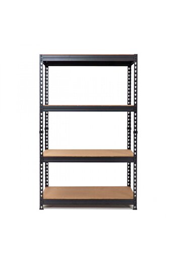 Handlekraft Metal Shelf 180x100x40cm, 4 MDF Shelves, 200 kg/Shelf, Assembly No Screws, for Organization, Black