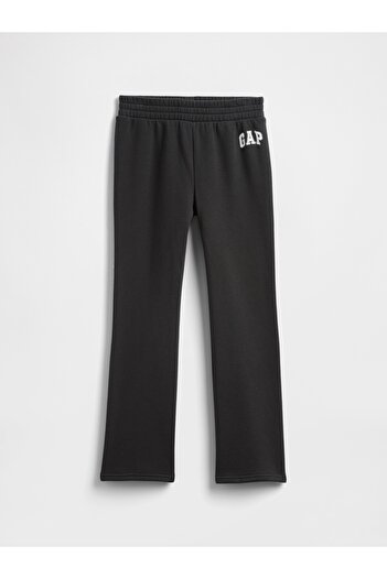 GAP Kız Çocuk Siyah Relaxed Logo Bootcut Eşofman Altı