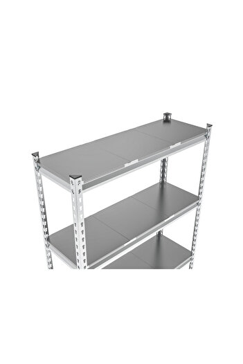 Handlekraft Metal shelf with 5 adjustable shelves 183x90x38 cm, Max 1200 kg, Clip-on, Galvanized, Silver