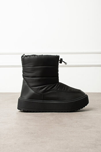Archi Thick Soled Comfortable Winter Durable Fabric Black Snow Boots