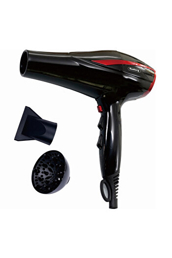 rosberg Hairdryer R51100OD, 2200W, 2 speeds, 3 levels, Cool shot, Accessories, Black/red
