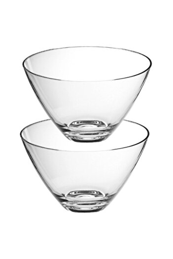 Vidivi Set of 2 RIALTO salad bowls tempered glass 2.3lt 21.5 xh12.5cm