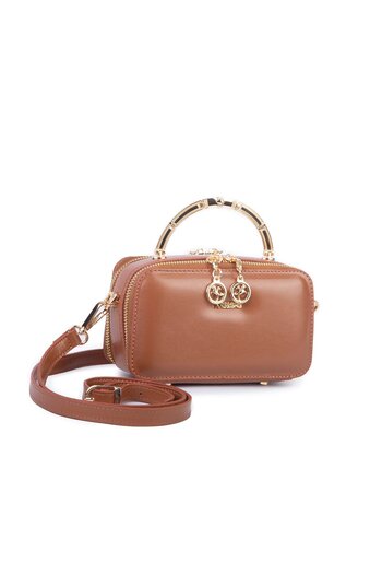 Nas Bag Women's Mini Handbag and Crossbody Bag Brown (Width: 18 cm Length: 10 cm)