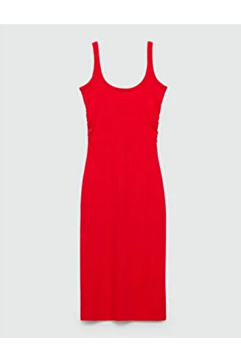 Bershka midi dress, red
