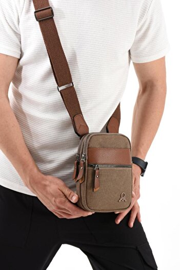 Çanta Trend Canvas Fabric Phone Bag Men's Messenger Bag 20*12 cm Cross Strap Shoulder Bag Mega Bag