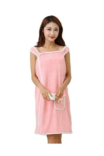 OBRO 2-in-1 Wearable Bathrobe & Towel – Snap-Button Wrap, Quick-Dry Soft Plush Fabric, Handy Pocket