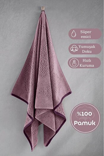 Karna Home Бавовняний односторонній рушник з жакардовим візерунком Karna Premıum Vance - 70 x 140