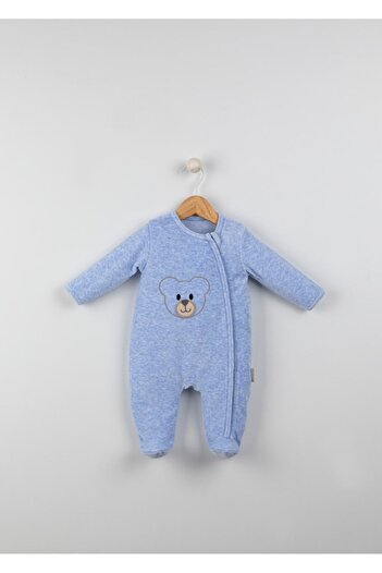 Babydola Babydoıla Velvet Zippered Footed Jumpsuit